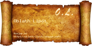 Oblath Lipót névjegykártya